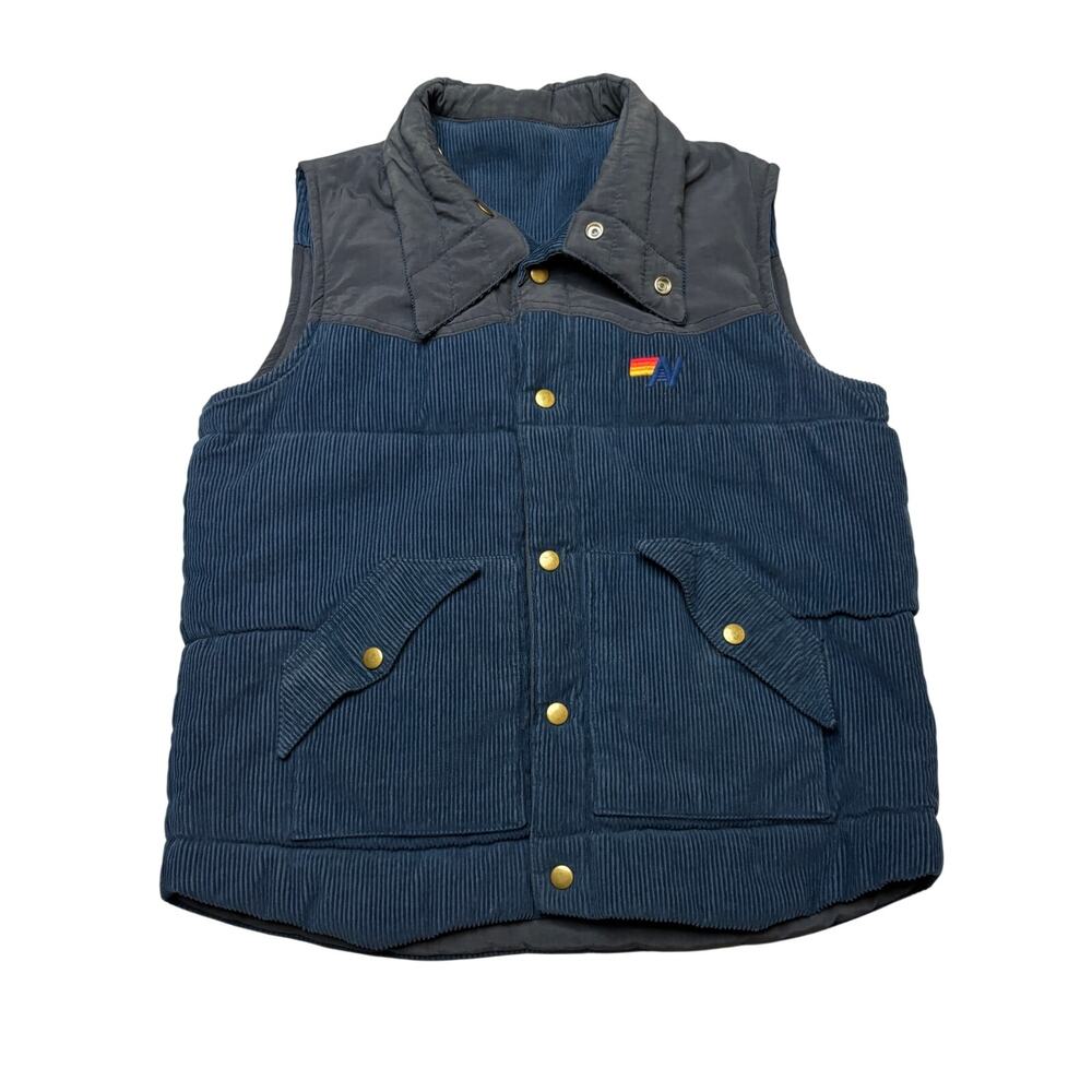 Aviator Nation Corduroy Reversible Puffer Vest Men's Small Retro Gorpcore Rare